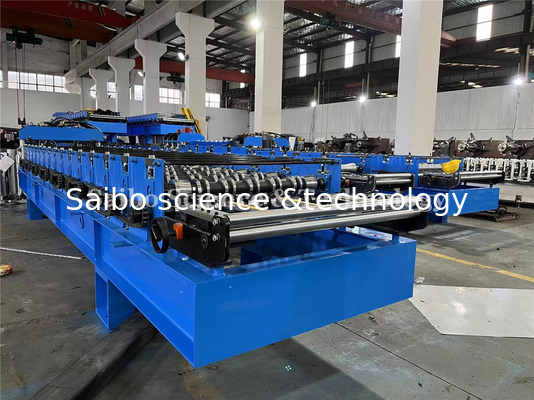 0.4-0.6mm Thickness Range Tile Roll Forming Machine With Chain Drive System For Tiles